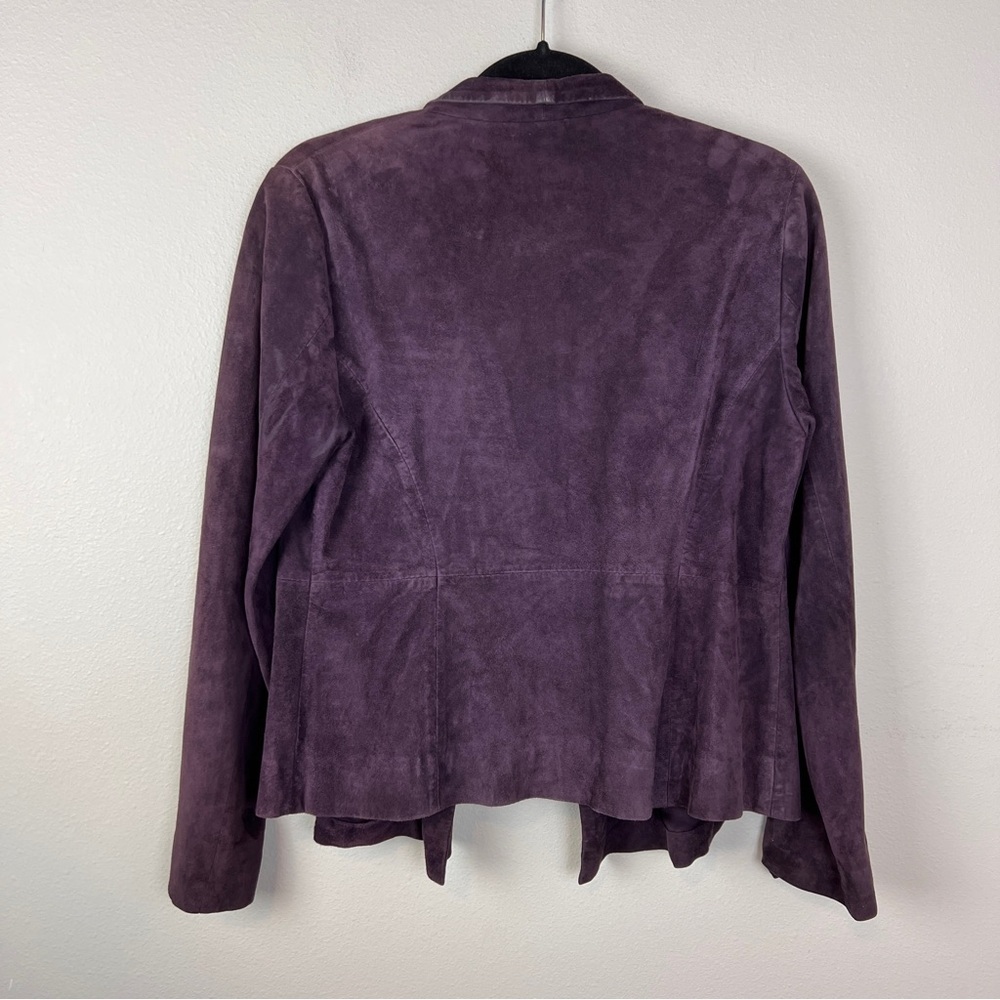 Eileen Fisher 100% Goat Suede Jacket Open Front Blazer - Picture 3 of 7